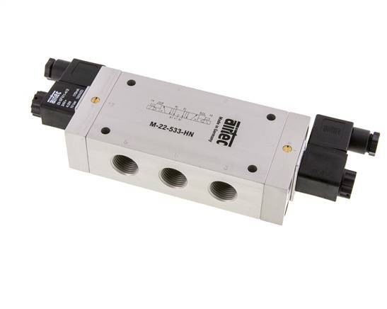 5/3 G1/2'' Exhaust Center Solenoid Valve 115V AC 3-10bar/42-140psi Airtec