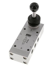 5/3 G1/4 '' Middenuitlaat Handbediend Ventiel Detent 0-12bar/0-168psi Airtec