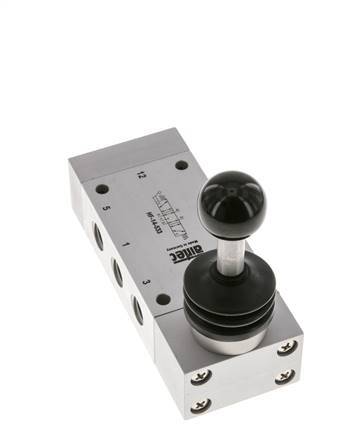 5/3 G1/4 '' Middenuitlaat Handbediend Ventiel Detent 0-12bar/0-168psi Airtec