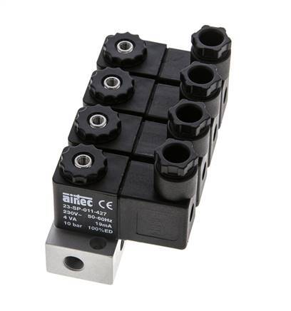 4x3/2 G1/8'' NC Magneetventiel 230V AC -0.95-10bar/-13.2-140psi Airtec