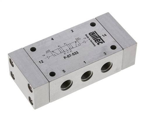 5/3 G1/4'' Middenuitlaat Luchtgestuurd Ventiel 0-8bar/0-112psi Airtec