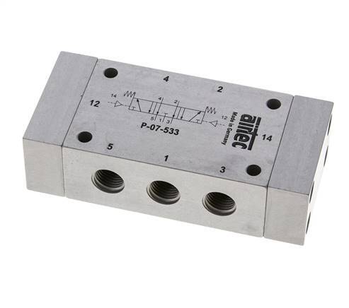 5/3 G1/4'' Middenuitlaat Luchtgestuurd Ventiel 0-8bar/0-112psi Airtec