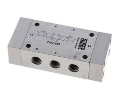 5/3 G1/4'' Middenuitlaat Luchtgestuurd Ventiel 0-8bar/0-112psi Airtec