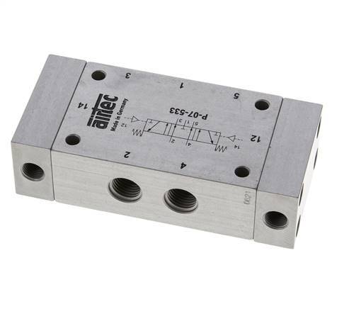 5/3 G1/4'' Middenuitlaat Luchtgestuurd Ventiel 0-8bar/0-112psi Airtec