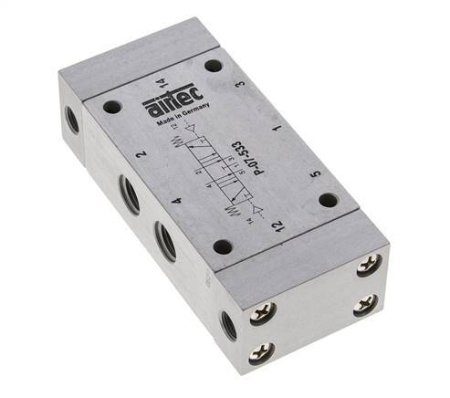 5/3 G1/4'' Middenuitlaat Luchtgestuurd Ventiel 0-8bar/0-112psi Airtec