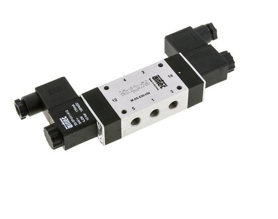 5/3 G1/8'' Center Closed Solenoid Valve 115V AC 3-8bar/42-112psi Airtec