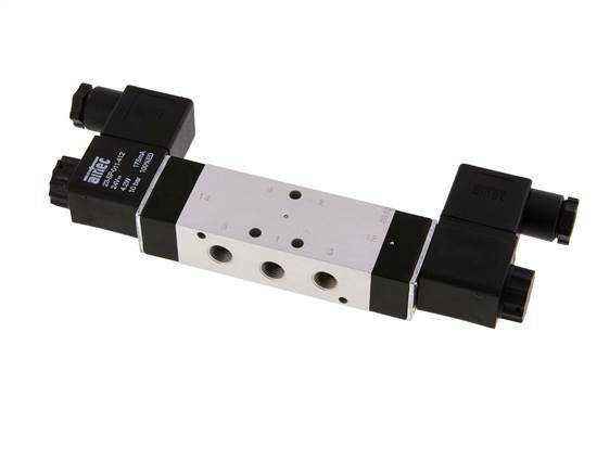 5/3 G1/8'' Center Closed Solenoid Valve 24V DC 3-10bar/42-140psi Airtec