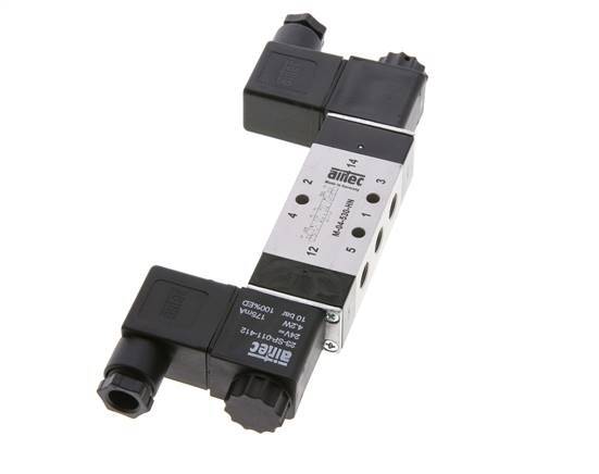 5/3 G1/8'' Center Closed Solenoid Valve 230V AC 3-10bar/42-140psi Airtec
