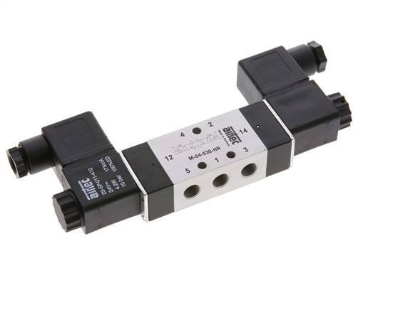 5/3 G1/8'' Center Closed Solenoid Valve 12V DC 3-10bar/42-140psi Airtec