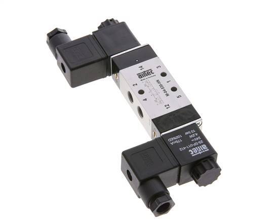 5/3 G1/8'' Midden Gesloten Magneetventiel 12V DC 3-10bar/42-140psi Airtec
