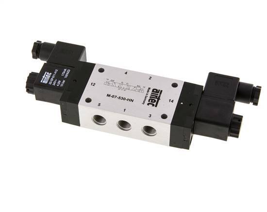 5/3 G1/4'' Center Closed Solenoid Valve 115V AC 3-8bar/42-112psi Airtec