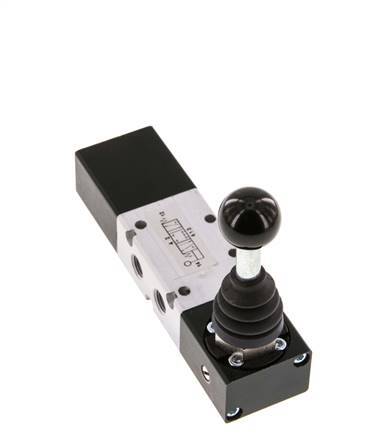 5/3 G1/8'' Midden Gesloten Handbediend Hefboom Ventiel -0.95-10bar/-13.2-140psi