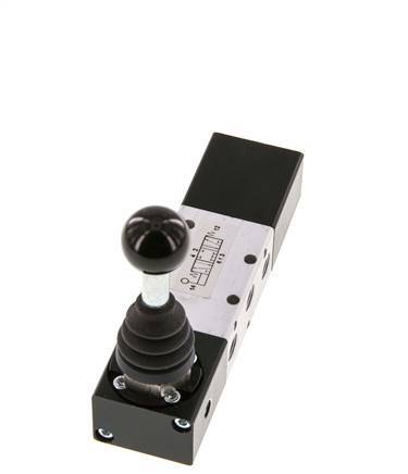 5/3 G1/8'' Midden Gesloten Handbediend Hefboom Ventiel -0.95-10bar/-13.2-140psi