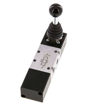 5/3 G1/8'' Midden Gesloten Handbediend Hefboom Ventiel -0.95-10bar/-13.2-140psi
