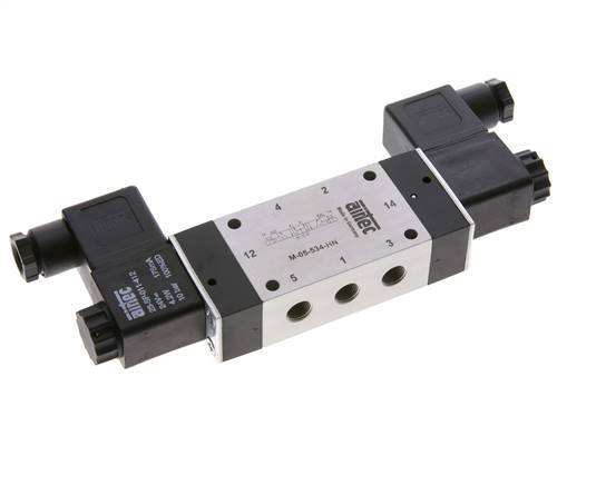 5/3 G1/8'' Middendruk Magneetventiel 24V AC 3-8bar/42-112psi Airtec