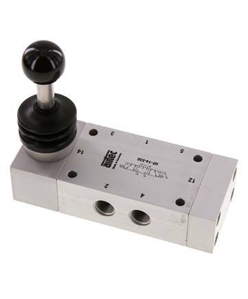 5/3 G1/4'' Centrum Gesloten Handbediend Hefboom Ventiel 0-12bar/0-168psi Airtec