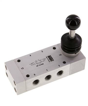 5/3 G1/4'' Centrum Gesloten Handbediend Hefboom Ventiel 0-12bar/0-168psi Airtec