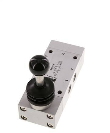 5/3 G1/4'' Centrum Gesloten Handbediend Hefboom Ventiel 0-12bar/0-168psi Airtec