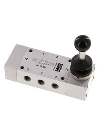 5/3 G1/8'' Middenuitlaat Handbediend Hefboom Ventiel 0-10bar/0-140psi Airtec