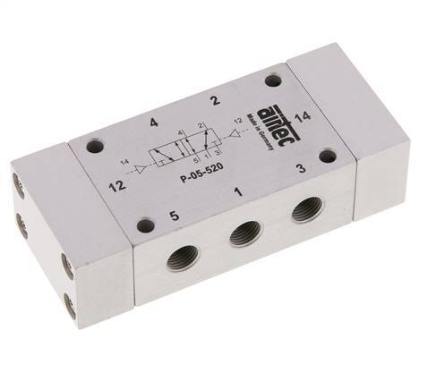 5/2 G1/8'' Bi-Stabiel Luchtgestuurd Ventiel 0-10bar/0-140psi Airtec