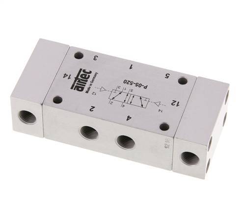 5/2 G1/8'' Bi-Stabiel Luchtgestuurd Ventiel 0-10bar/0-140psi Airtec