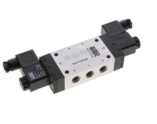 5/3 G1/4'' Middendruk Magneetventiel 230V AC 3-8bar/42-112psi Airtec