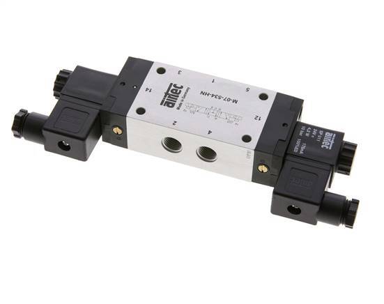 5/3 G1/4'' Middendruk Magneetventiel 230V AC 3-8bar/42-112psi Airtec