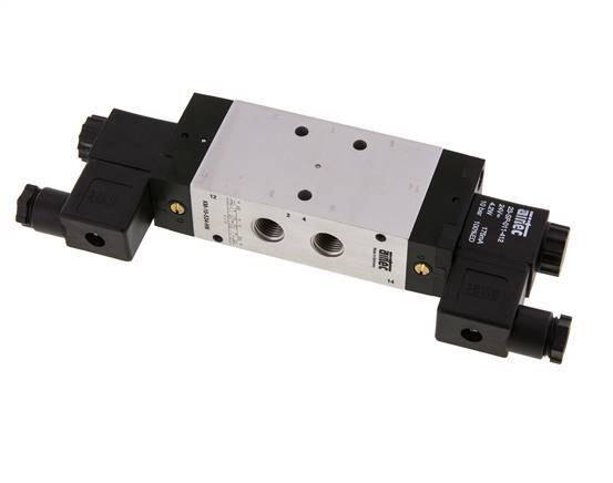 5/3 G1/4'' Middendruk Magneetventiel 24V DC 3-10bar/42-140psi Airtec