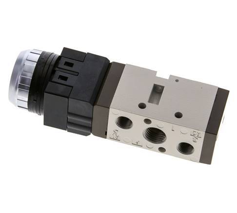 5/2 G1/4'' (G1/8'') Drukknop Ventiel Zwart 0-8bar/0-112psi YPC