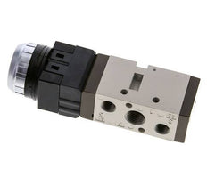 5/2 G1/4'' (G1/8'') Drukknop Ventiel Zwart 0-8bar/0-112psi YPC