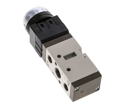 5/2 G1/4'' (G1/8'') Drukknop Ventiel Zwart 0-8bar/0-112psi YPC