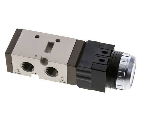 5/2 G1/4'' (G1/8'') Drukknop Ventiel Zwart 0-8bar/0-112psi YPC
