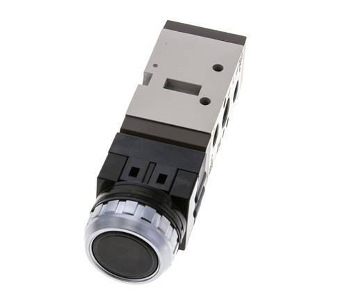 5/2 G1/4'' (G1/8'') Drukknop Ventiel Zwart 0-8bar/0-112psi YPC