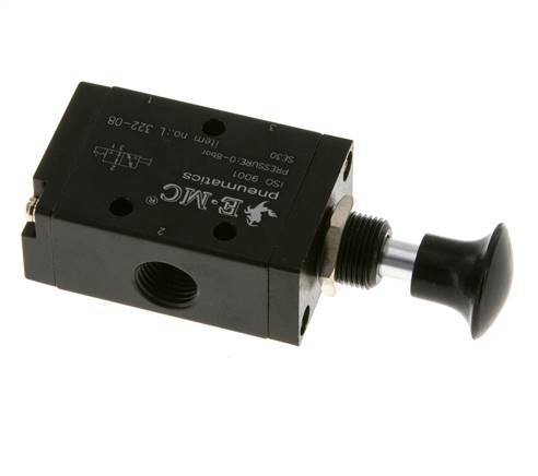 3/2 G1/4'' Axiale Handbediende Hefboom Ventiel Detent 0-8bar/0-112psi E.MC