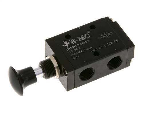 3/2 G1/4'' Axiale Handbediende Hefboom Ventiel Detent 0-8bar/0-112psi E.MC