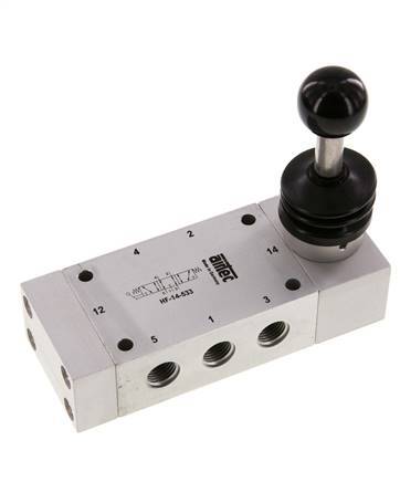 5/3 G1/4 '' Middenuitlaat Handbediend Hefboom Ventiel 0-12bar/0-168psi Airtec