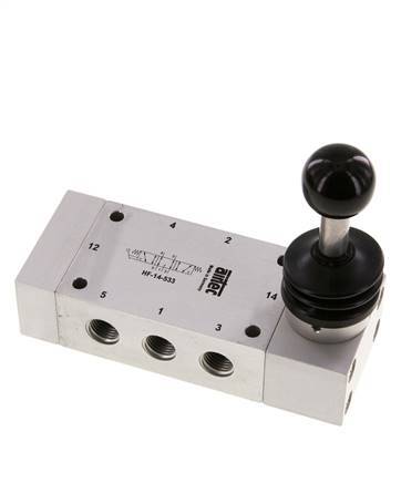 5/3 G1/4 '' Middenuitlaat Handbediend Hefboom Ventiel 0-12bar/0-168psi Airtec