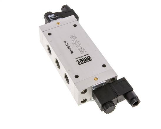 5/3 G1/2'' Exhaust Center Solenoid Valve 24V AC 3-10bar/42-140psi Airtec