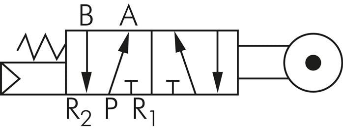 5/2 G1/4'' (G1/8'') Rolbediend Hefboom Ventiel 0-8bar/0-112psi YPC