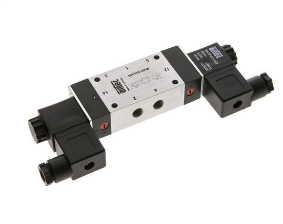 5/3 G1/8'' Middenuitlaat Magneetventiel 24V DC 3-8bar/42-112psi Airtec
