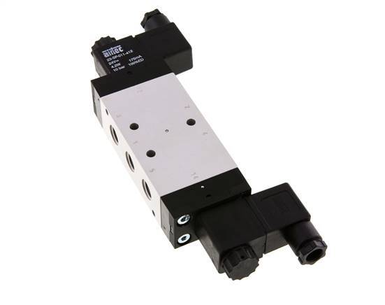 5/3 G1/4'' Exhaust Center Solenoid Valve 115V AC 3-10bar/42-140psi Airtec