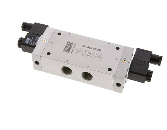 5/2 G1/2'' (G1/8'') Bistable Solenoid Valve External Pilot 230V AC 0-10bar/0-140psi Airtec