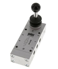 5/3 G1/8'' Midden Gesloten Handbediend Hefboom Ventiel Detent 0-10bar/0-140psi Airtec