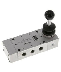 5/3 G1/8'' Midden Gesloten Handbediend Hefboom Ventiel Detent 0-10bar/0-140psi Airtec