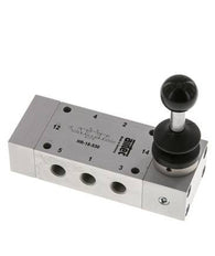 5/3 G1/8'' Midden Gesloten Handbediend Hefboom Ventiel Detent 0-10bar/0-140psi Airtec