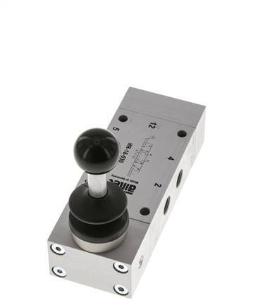 5/3 G1/8'' Midden Gesloten Handbediend Hefboom Ventiel Detent 0-10bar/0-140psi Airtec