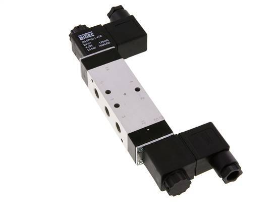 5/3 G1/8'' Midden Gesloten Magneetventiel 12V DC 3-10bar/42-140psi Airtec