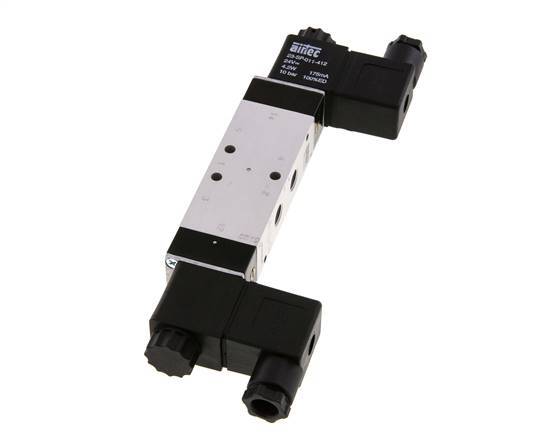 5/3 G1/8'' Midden Gesloten Magneetventiel 12V DC 3-10bar/42-140psi Airtec