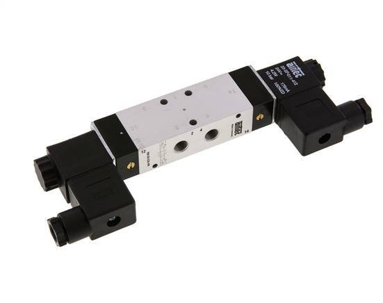 5/3 G1/8'' Midden Gesloten Magneetventiel 12V DC 3-10bar/42-140psi Airtec