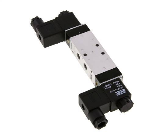 5/3 G1/8'' Midden Gesloten Magneetventiel 12V DC 3-10bar/42-140psi Airtec
